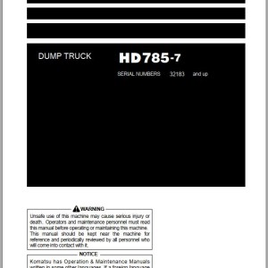 Komatsu HD785-7 Operation & Maintenance Manual PEN01174-08