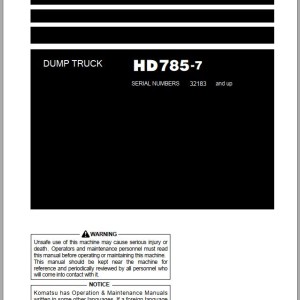 Komatsu HD785-7 Operation & Maintenance Manual TEN00862-07