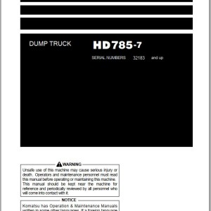 Komatsu HD785-7 Operation & Maintenance Manual TEN00862-08