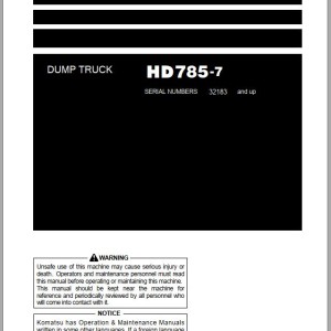 Komatsu HD785-7 Operation & Maintenance Manual TEN00863-06