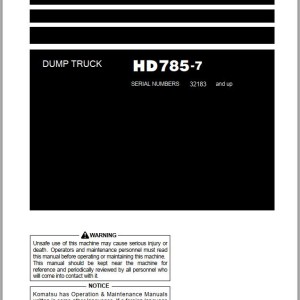 Komatsu HD785-7 Operation & Maintenance Manual TEN00863-07