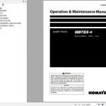 Komatsu HD785-8 Operation & Maintenance Manual TEN01068-01