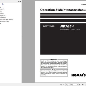 Komatsu HD785-8 Operation & Maintenance Manual TEN01068-03