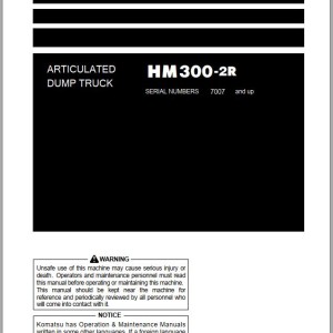 Komatsu HM300-2R Operation & Maintenance Manual PEN00470-20