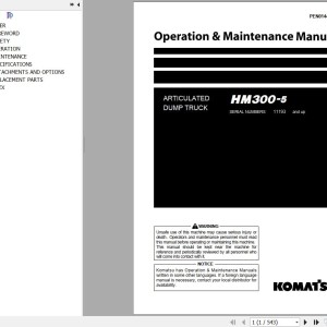 Komatsu HM300-5 Operation & Maintenance Manual PEN01447-07