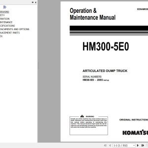 Komatsu HM300-5E0 Operation & Maintenance Manual EENAM03882