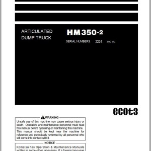 Komatsu HM350-2 Operation & Maintenance Manual TEN00443-21