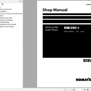 Komatsu HM350-2 Shop Manual SEN00238-20