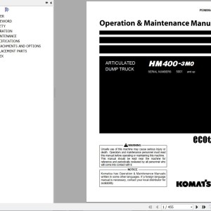 Komatsu HM400-3M0 Operation & Maintenance Manual PEN00645-21