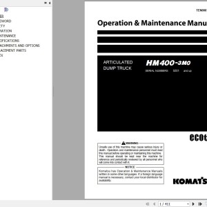 Komatsu HM400-3M0 Operation & Maintenance Manual TEN00618-20