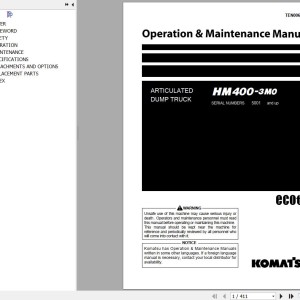 Komatsu HM400-3M0 Operation & Maintenance Manual TEN00618-21
