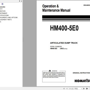 Komatsu HM400-5E0 Operation & Maintenance Manual EENAM03902