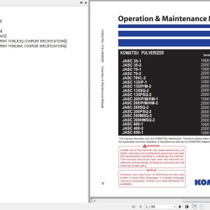 Komatsu JASC400-2 Operation & Maintenance Manual PEN01830-00