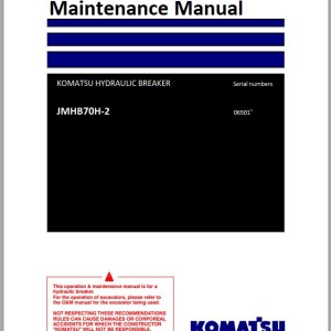 Komatsu JMHB70H-2 Operation & Maintenance Manual PEN01733-00