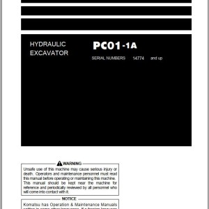 Komatsu PC01-1A Operation & Maintenance Manual TEN00613-06