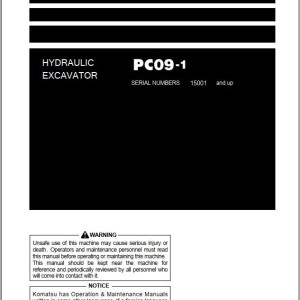 Komatsu PC09-1 Operation & Maintenance Manual TEN00622-08