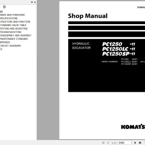 Komatsu PC1250-11 PC1250LC-11 PC1250SP-11 Shop Manual SEN06624-10