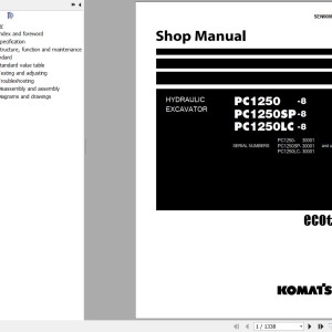 Komatsu PC1250-8 PC1250SP-8 PC1250LC-8 Shop Manual SEN00889-26