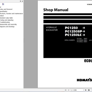 Komatsu PC1250-8 PC1250SP-8 PC1250LC-8 Shop Manual SEN00889-27
