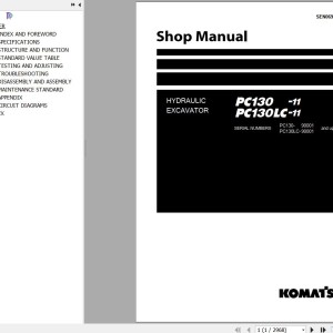 Komatsu PC130-11 PC130LC-11 Shop Manual SEN06947-01