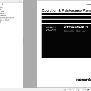 Komatsu PC138USLC-11 Operation & Maintenance Manual TEN01046-C3