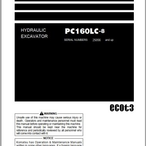Komatsu PC160LC-8 Operation & Maintenance Manual PEN00505-08