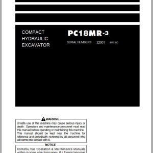 Komatsu PC18MR-3 Operation & Maintenance Manual TEN00623-11