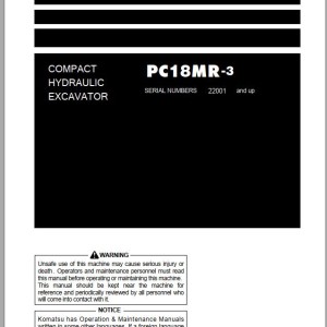 Komatsu PC18MR-3 Operation & Maintenance Manual TEN00623-12