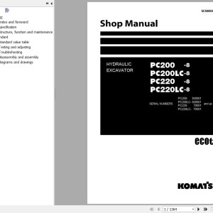 Komatsu PC200-8 to PC220LC-8 Shop Manual SEN00084-25