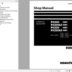 Komatsu PC200-8M0 to PC220LC-8M0 Shop Manual SEN06765-03