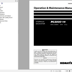 Komatsu PC2000-11R Operation & Maintenance Manual PEN01462-08