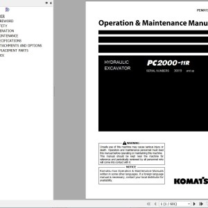 Komatsu PC2000-11R Operation & Maintenance Manual PEN01725-04