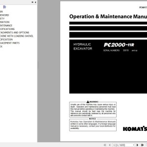 Komatsu PC2000-11R Operation & Maintenance Manual PEN01725-06