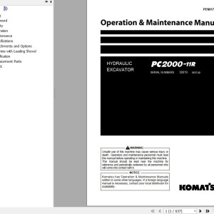 Komatsu PC2000-11R Operation & Maintenance Manual PEN01725-07