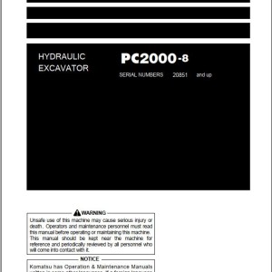 Komatsu PC2000-8 Operation & Maintenance Manual PEN01817-00