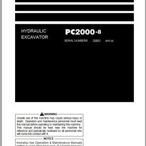 Komatsu PC2000-8 Operation & Maintenance Manual PEN01817-01