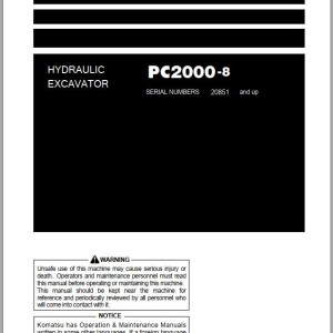 Komatsu PC2000-8 Operation & Maintenance Manual TEN01086-00