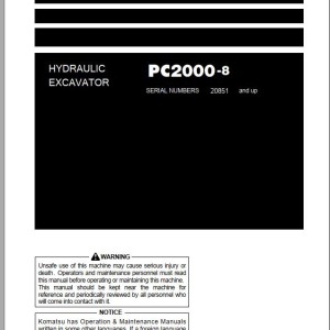 Komatsu PC2000-8 Operation & Maintenance Manual TEN01086-01