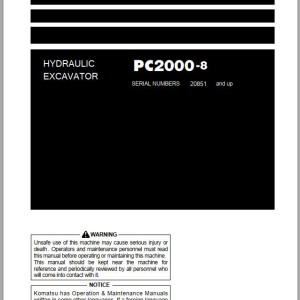 Komatsu PC2000-8 Operation & Maintenance Manual TEN01087-00