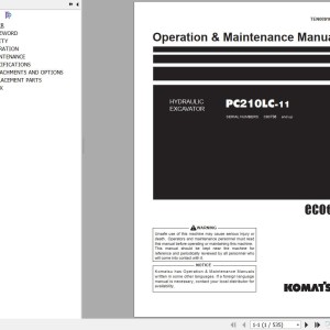 Komatsu PC210LC-11 Operation & Maintenance Manual TEN00916-C4