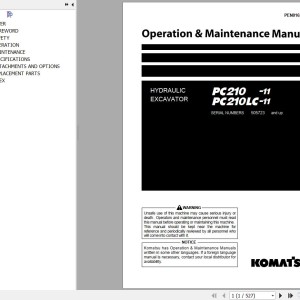 Komatsu PC210LC-11 PC210LC-11 Operation & Maintenance Manual PEN01653-03