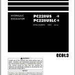 Komatsu PC228US-8 PC228USLC-8 Operation & Maintenance Manual TEN00423-05