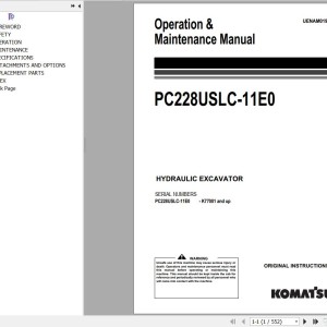 Komatsu PC228USLC-11E0 Operation & Maintenance Manual UENAM01961