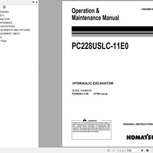 Komatsu PC228USLC-11E0 Operation & Maintenance Manual UENAM01962