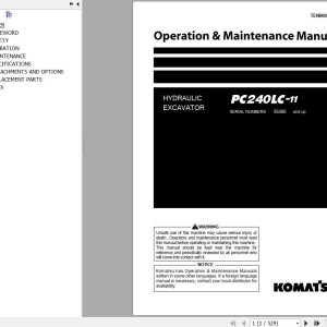 Komatsu PC240LC-11 Operation & Maintenance Manual TEN00894-07