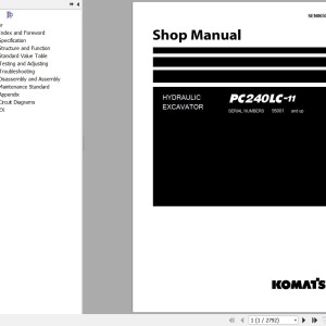 Komatsu PC240LC-11 Shop Manual SEN06501-19