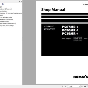 Komatsu PC27MR-3 PC30MR-3 PC35MR-3 Shop Manual SEN04063-10