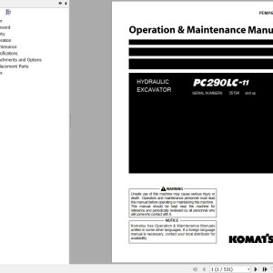 Komatsu PC290LC-11 Operation & Maintenance Manual PEN01654-03