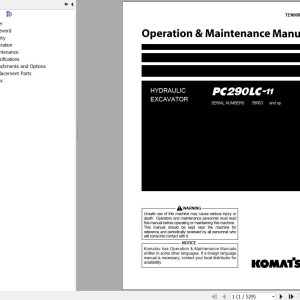 Komatsu PC290LC-11 Operation & Maintenance Manual TEN00892-07