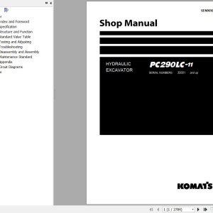Komatsu PC290LC-11 Shop Manual SEN06507-20